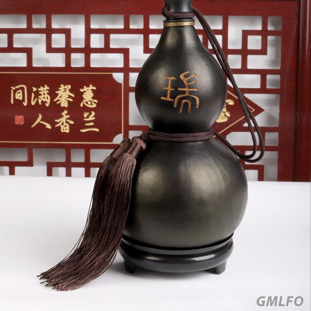 Black Myth WuKong Purely Natural Crafted Wine Gourd, Decoration, Boiled Color Craftsmanship