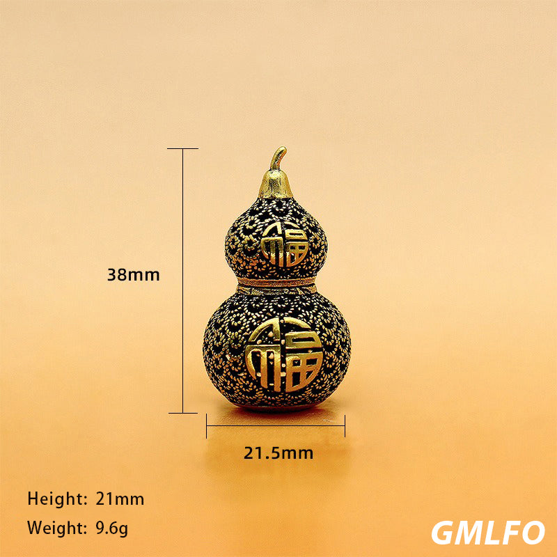 Black Myth WuKong Fortune Hollowed Out Gourd Craft, Brass Ornament