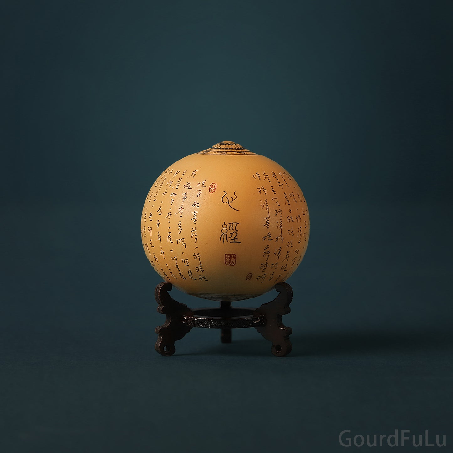 The Heart Sutra Gourd Ornament with Prosperity Symbol - Bring Good Luck and Fortune to Your Home with this Beautiful Decor Piece