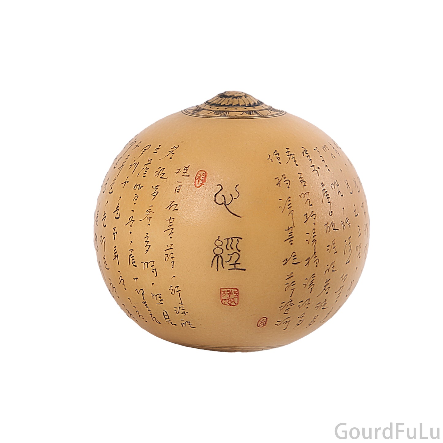 The Heart Sutra Gourd Ornament with Prosperity Symbol - Bring Good Luck and Fortune to Your Home with this Beautiful Decor Piece