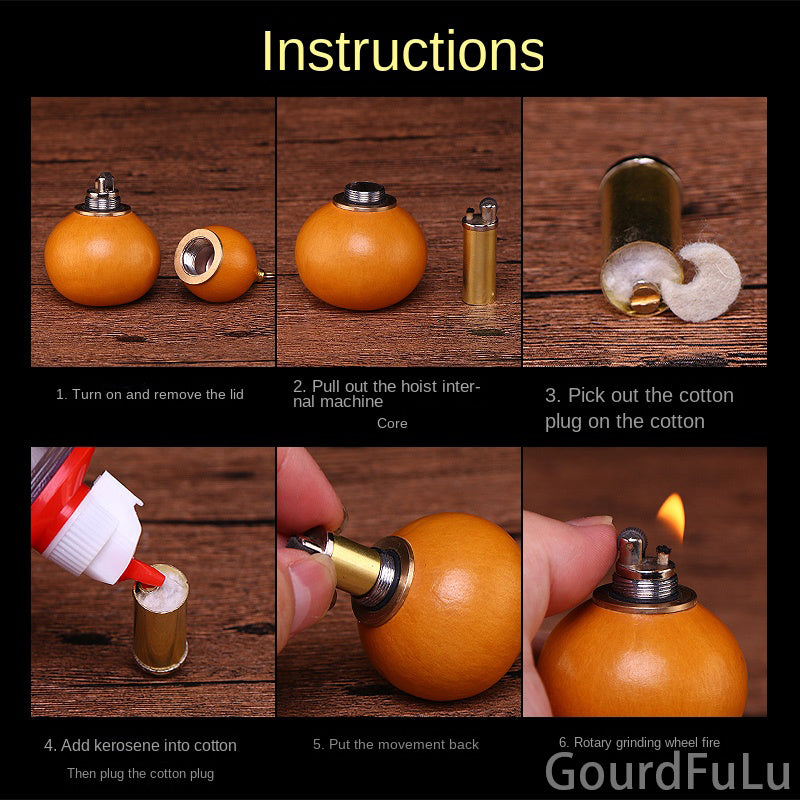 Gourd lighter pendant jewellery boutique small hand-held playing ornaments crafts natural open mouth