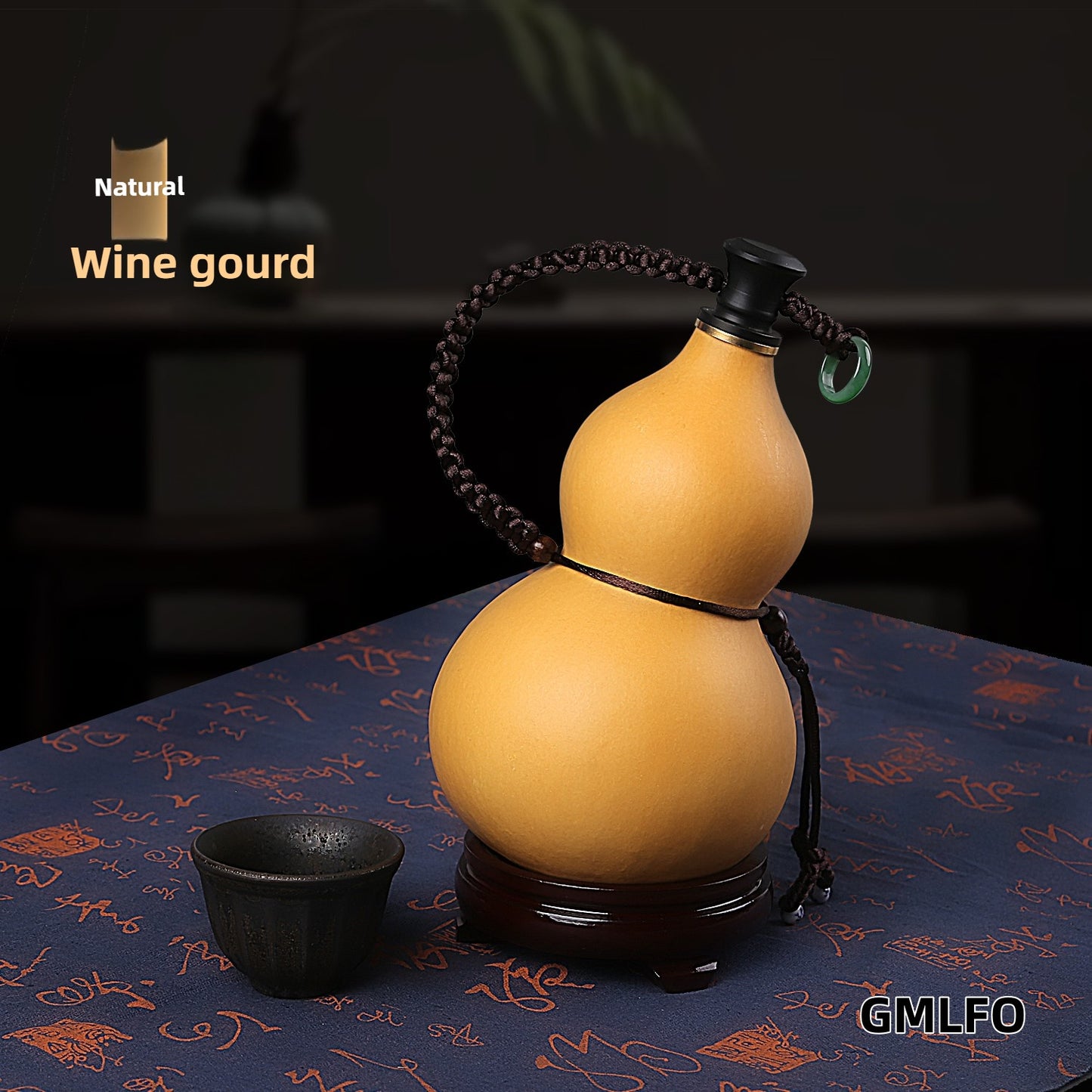 GMLFO Natural wine gourd open wine gourd filled with wine half a catty a catty beeswax seepage-proof kettle home furnishings carry-on