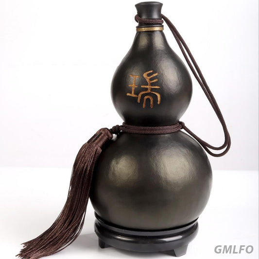 Black Myth WuKong Purely Natural Crafted Wine Gourd, Decoration, Boiled Color Craftsmanship