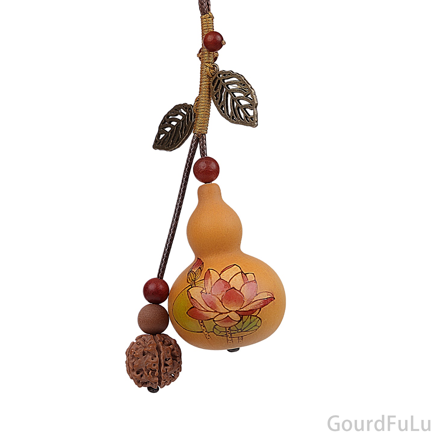 Handcrafted Gourd Pendant for Good Luck and Prosperity - Traditional Chinese Decorative Ornament for Home or Car