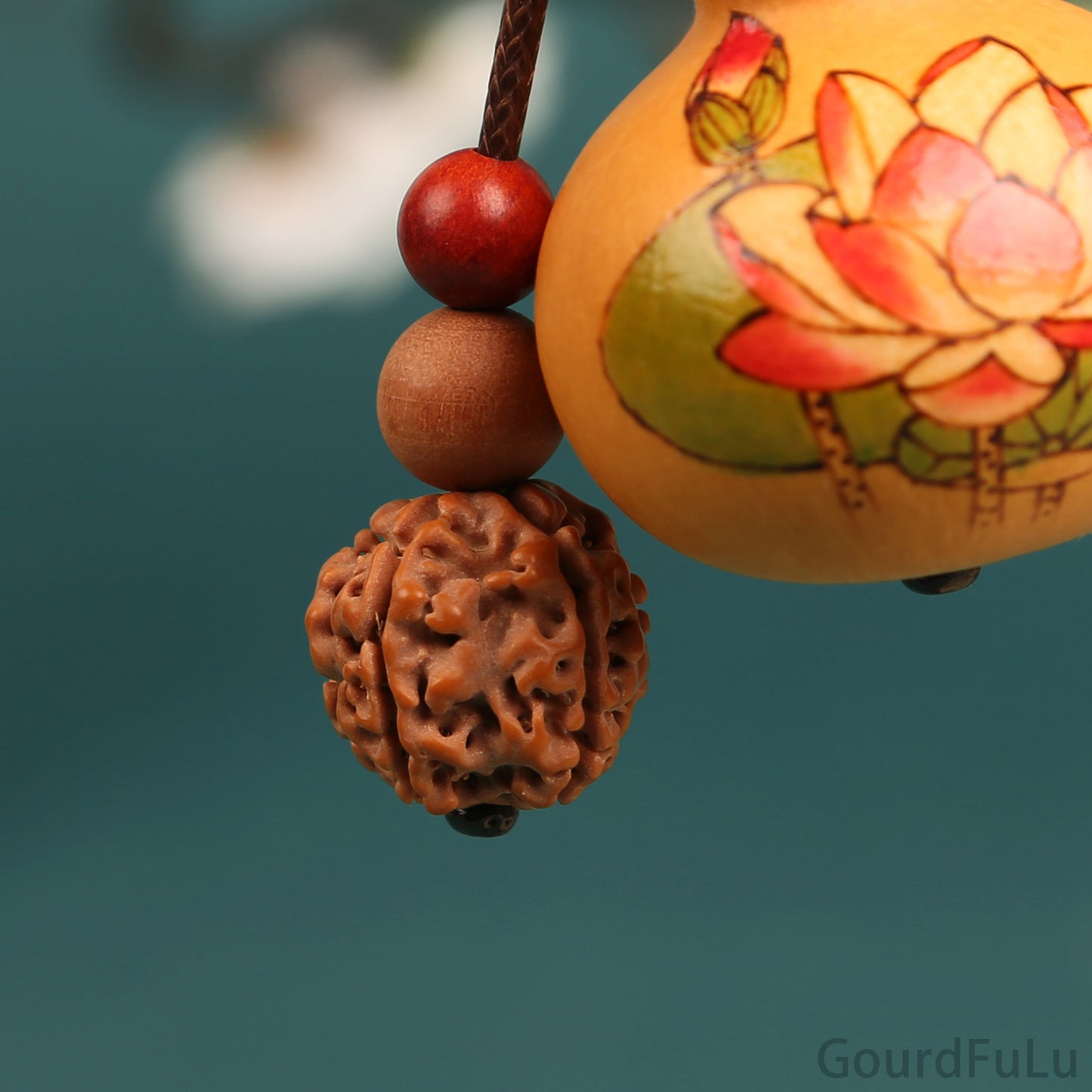 Handcrafted Gourd Pendant for Good Luck and Prosperity - Traditional Chinese Decorative Ornament for Home or Car