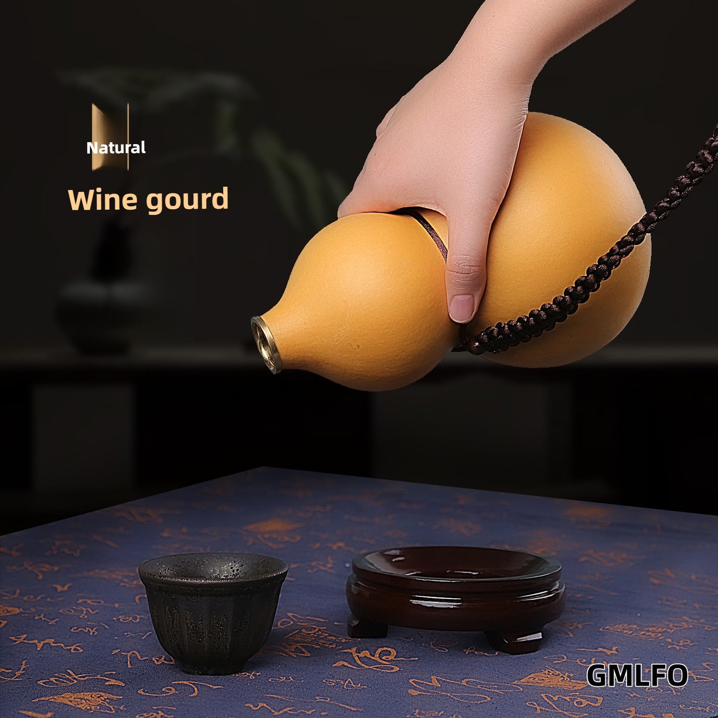 GMLFO Natural wine gourd open wine gourd filled with wine half a catty a catty beeswax seepage-proof kettle home furnishings carry-on