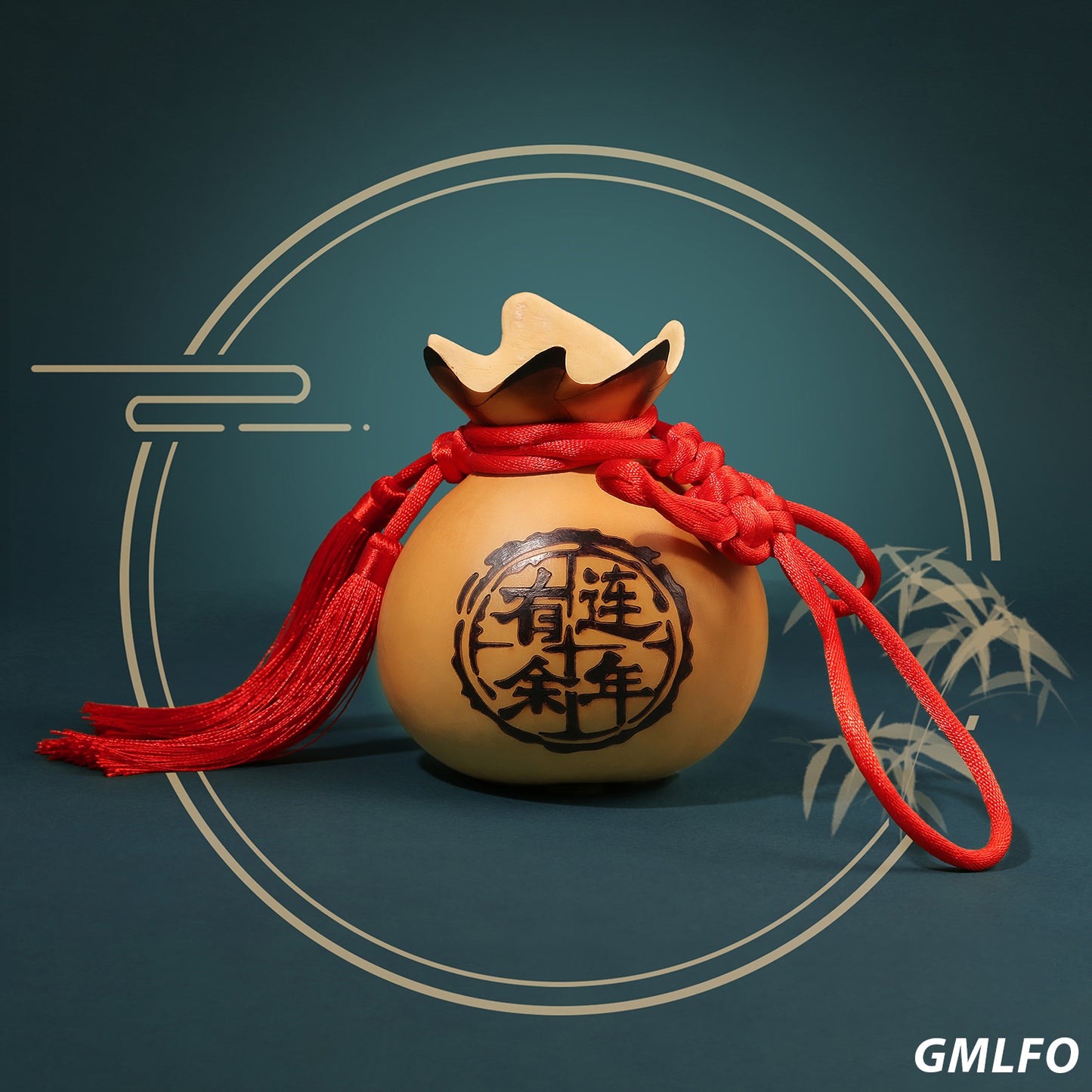 Chinese Lucky Bag Pendant Decoration - Naturally Grown Gourd for Good Luck and Prosperity - Handcrafted Traditional Chinese Ornament