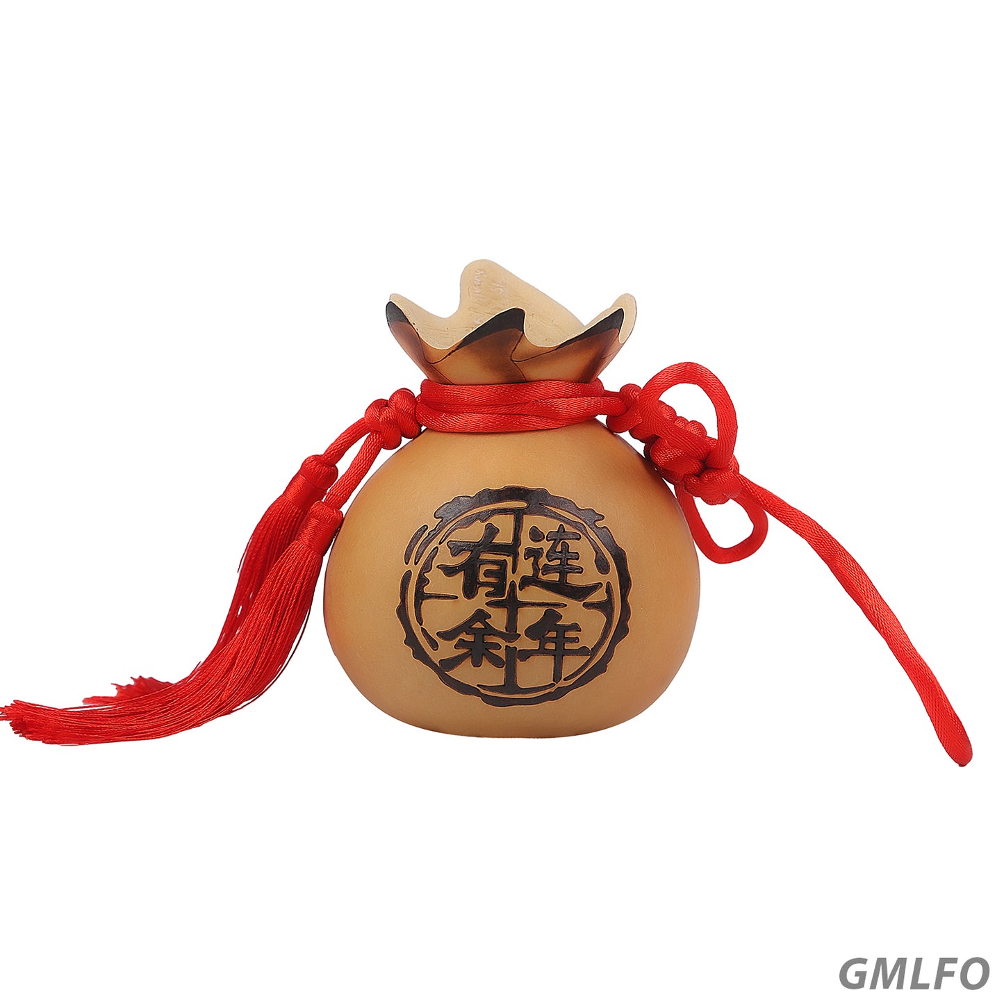 Chinese Lucky Bag Pendant Decoration - Naturally Grown Gourd for Good Luck and Prosperity - Handcrafted Traditional Chinese Ornament