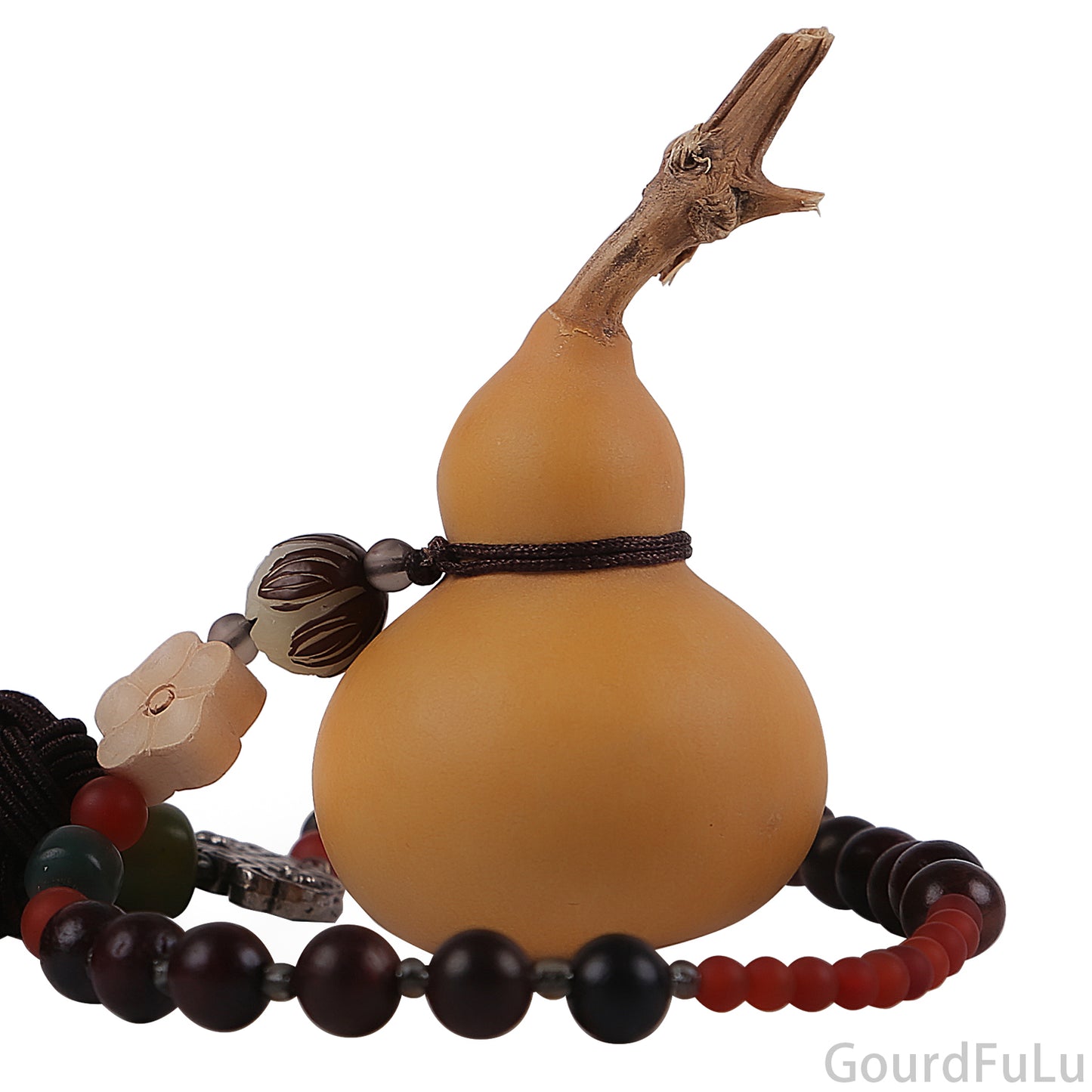 Handcrafted Gourd Pendant for Good Luck and Prosperity - Traditional Chinese Decorative Ornament for Home or Car