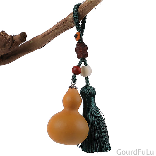 Handcrafted Gourd Pendant for Good Luck and Prosperity - Traditional Chinese Decorative Ornament for Home or Car