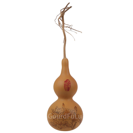 Feng Shui Lotus Gourd Ornament with Prosperity Symbol - Bring Good Luck and Fortune to Your Home with this Beautiful Decor Piece